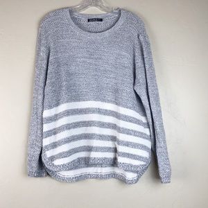 Cotton On Striped Knit Sweater High Low sz Large